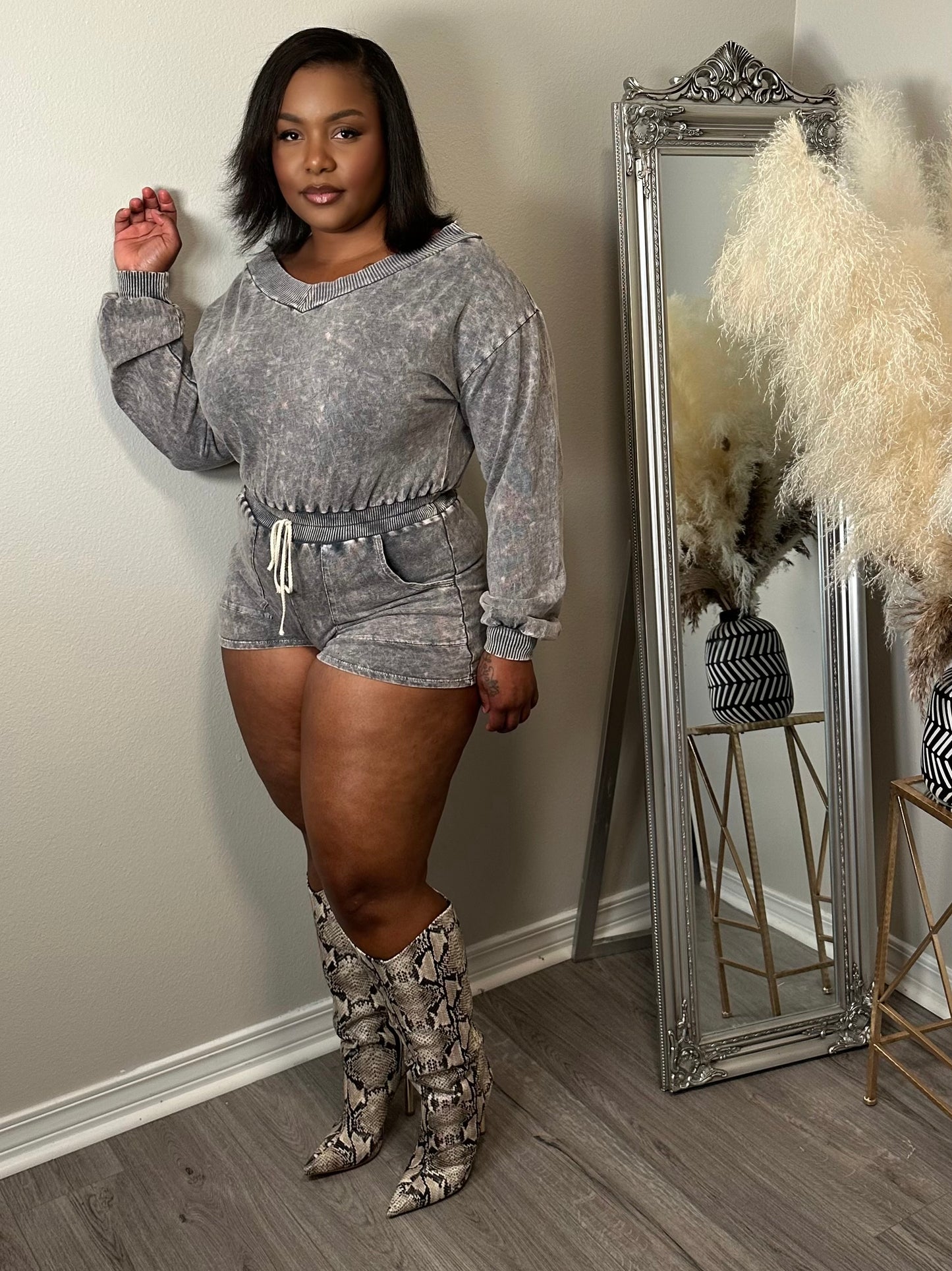 Acid Wash Romper