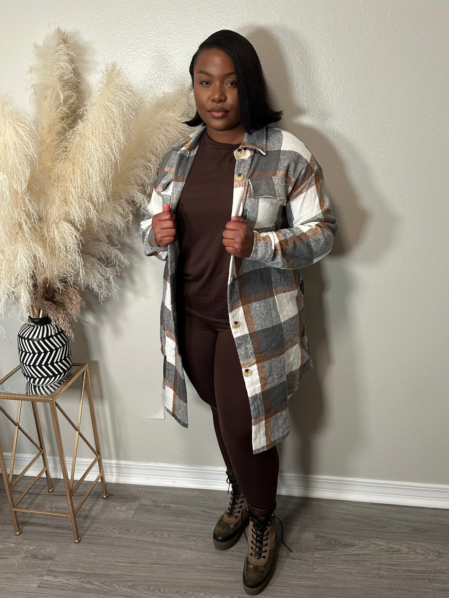 Style Plaided Shacket