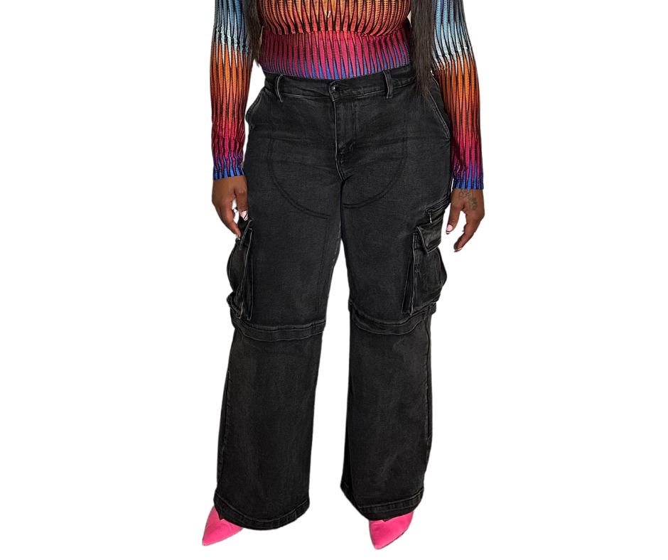 It Girl Cargo Pants Vintage Black