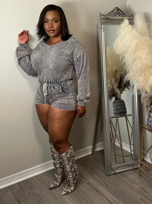 Acid Wash Romper