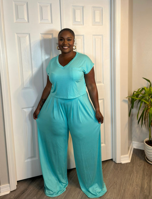Mint Blue Trouser Set