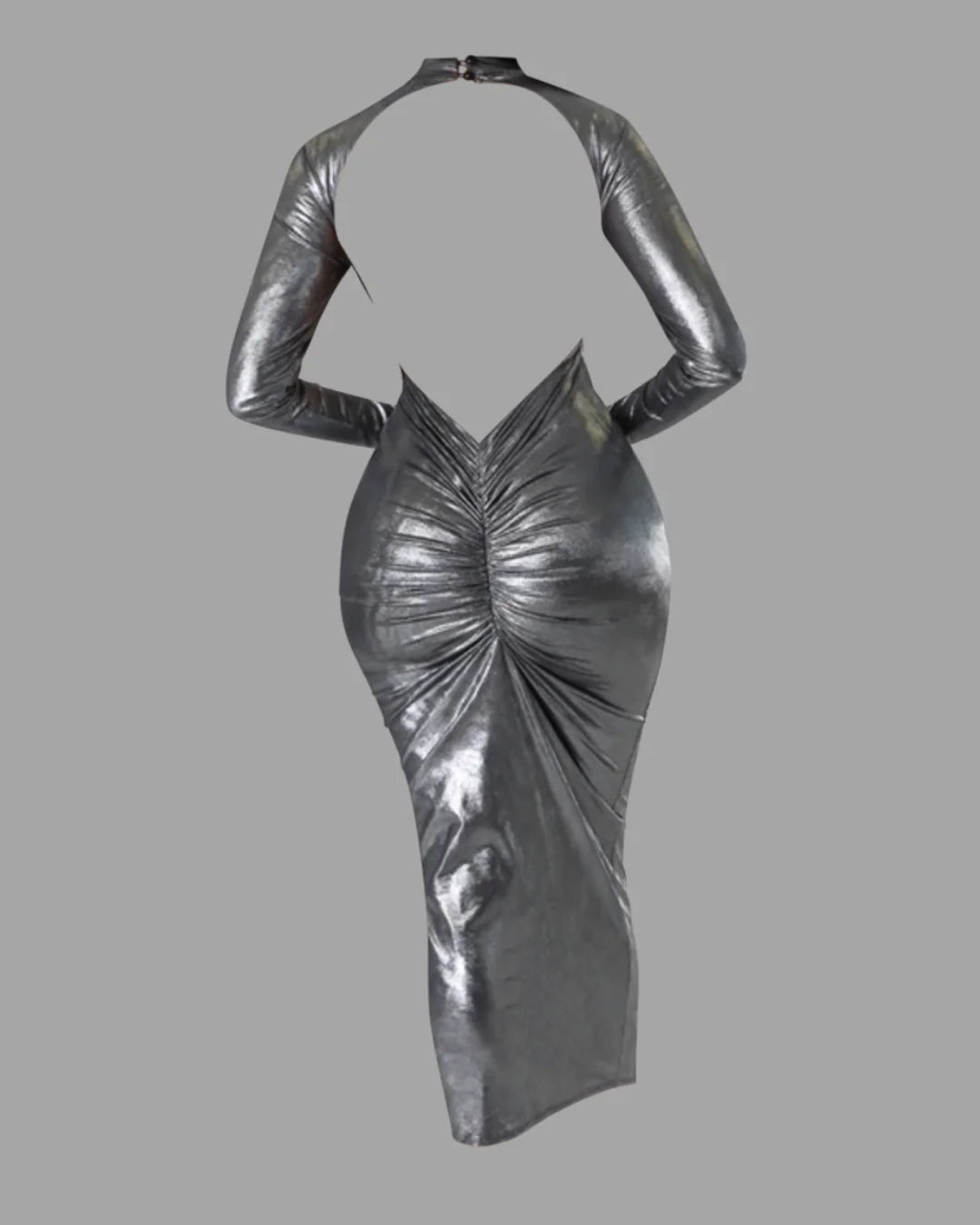 Metallic Silver Dress